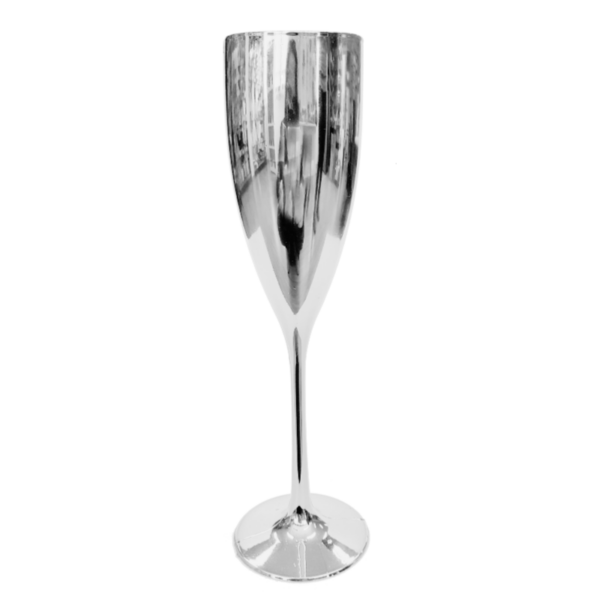 Taca De Champagne 180ml Metalizada Prata